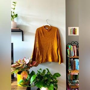 Sioni Golden Sweater, high neck flare sleeve